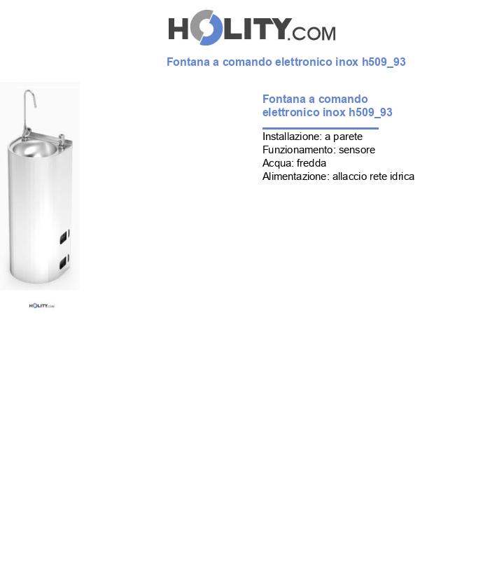 Fontana a comando elettronico inox h509_93