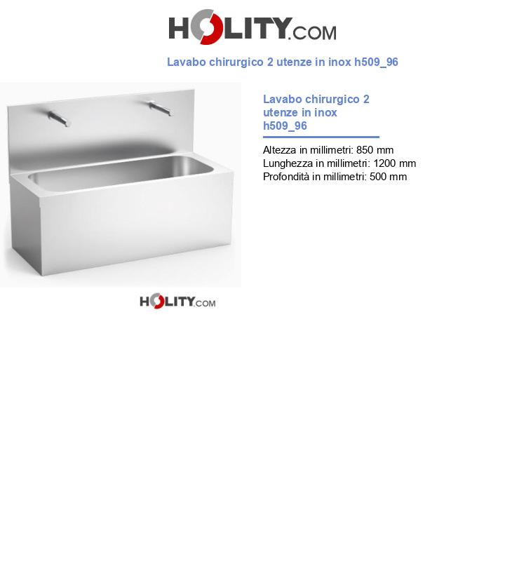 Lavabo chirurgico 2 utenze in inox h509_96