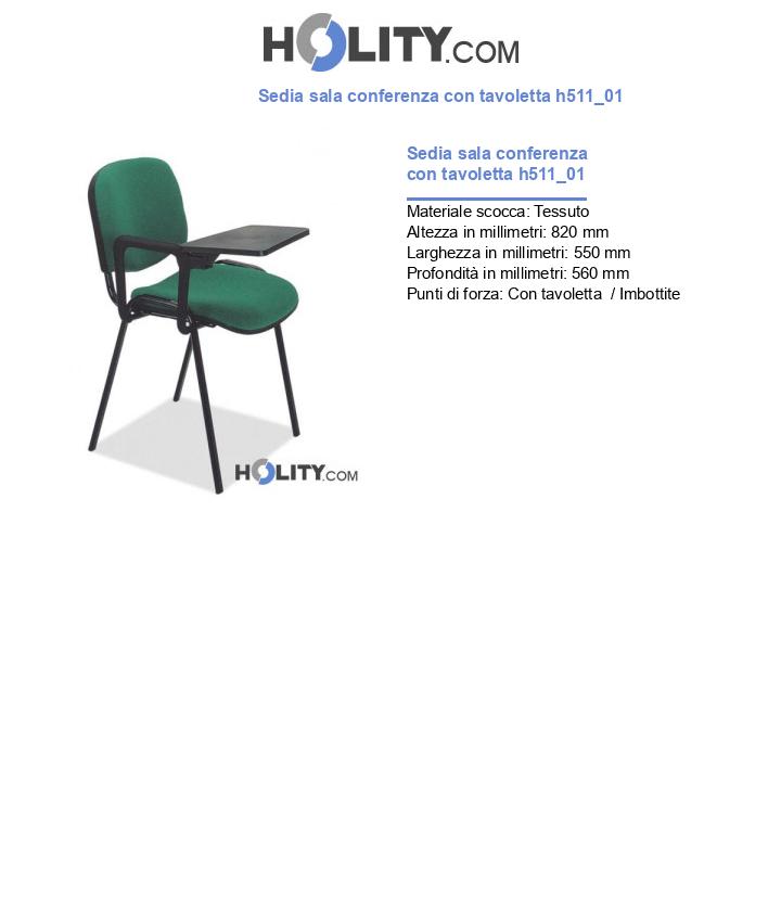 Sedia sala conferenza con tavoletta h511_01