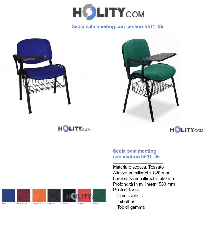 Sedia sala meeting con cestino h511_05