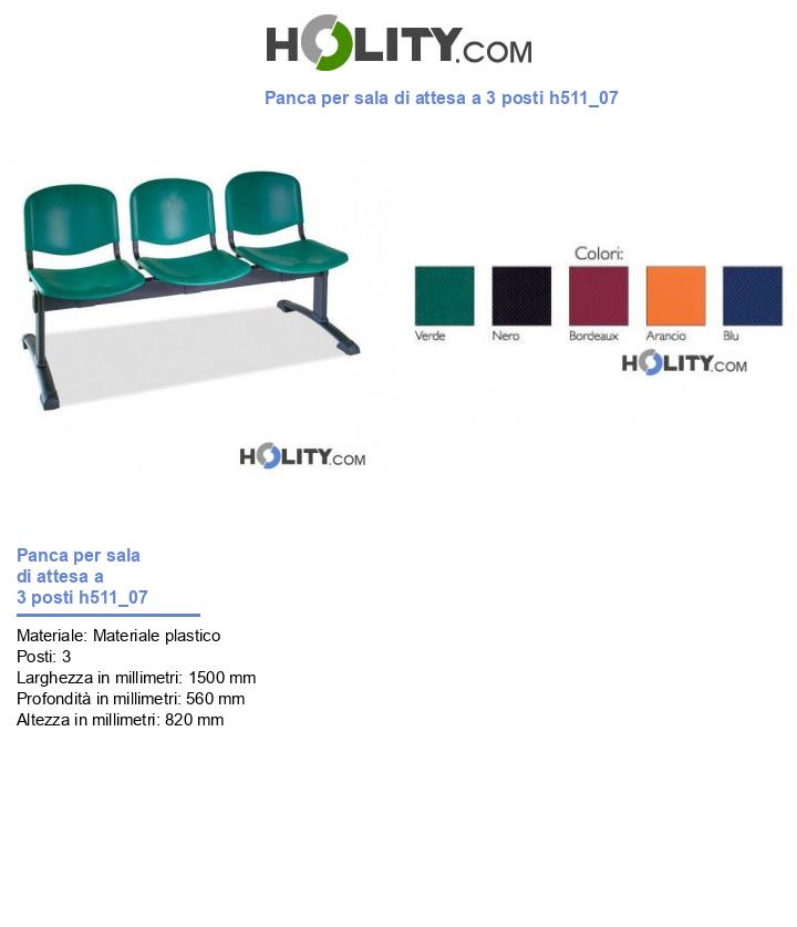 Panca per sala di attesa a 3 posti h511_07