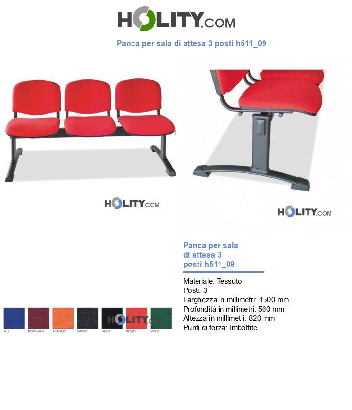 Panca per sala di attesa 3 posti h511_09
