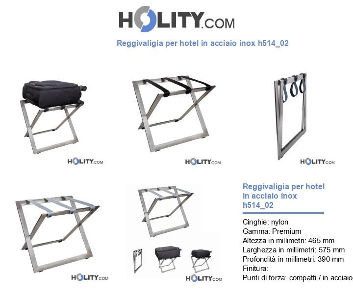 Reggivaligia per hotel in acciaio inox h514_02