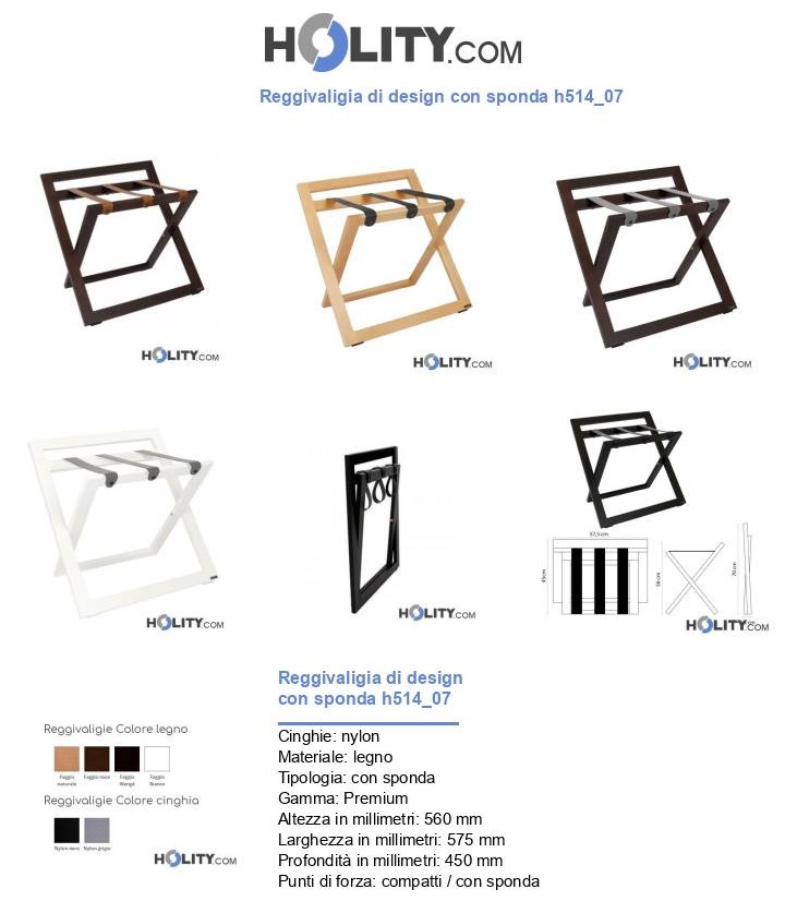 Reggivaligia di design con sponda h514_07