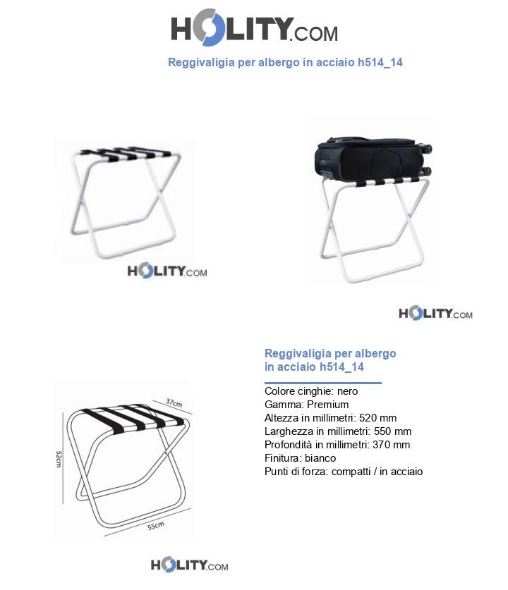 Reggivaligia per albergo in acciaio h514_14