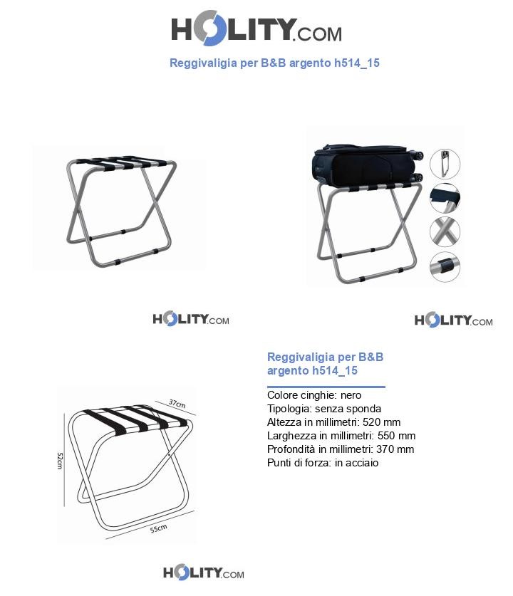 Reggivaligia per B&B argento h514_15
