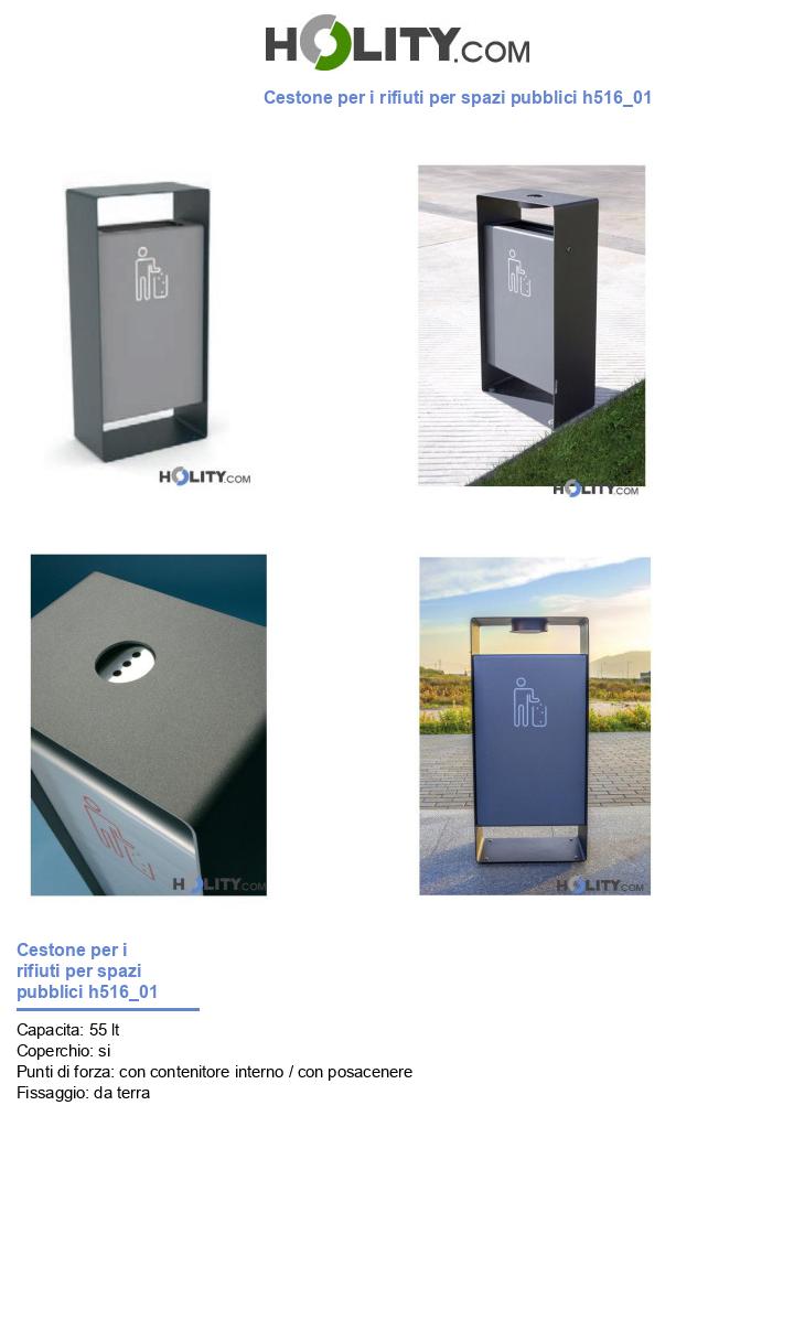 Cestone per i rifiuti per spazi pubblici h516_01