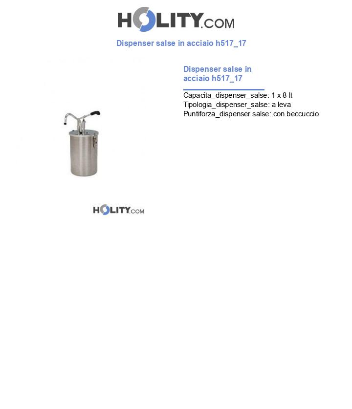 Dispenser salse in acciaio h517_17