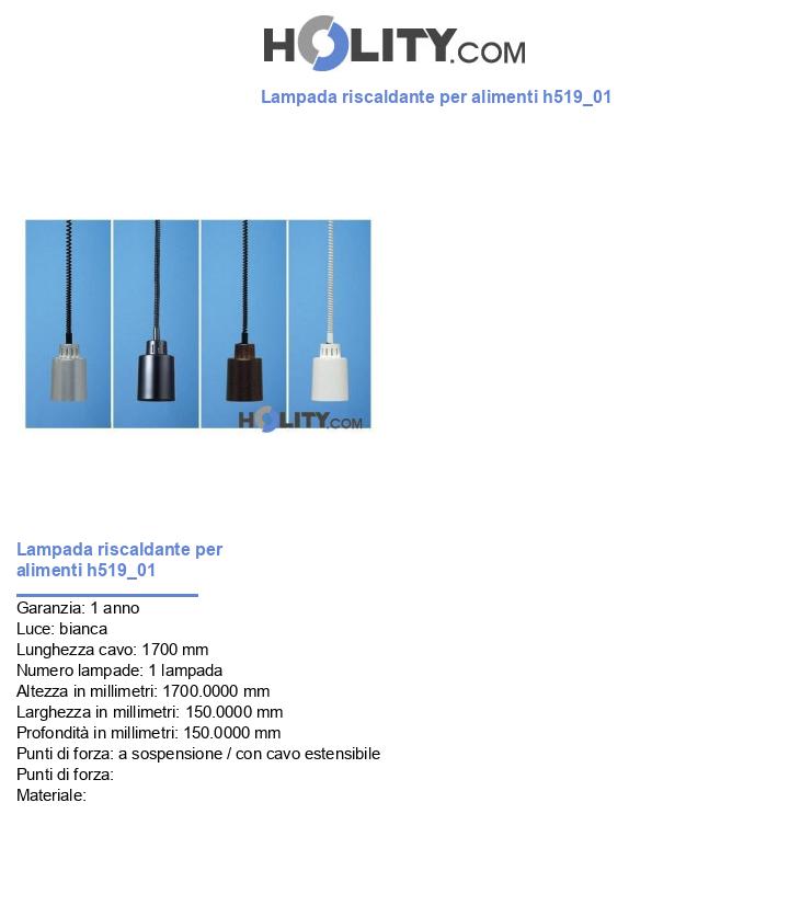 Lampada riscaldante per alimenti h519_01