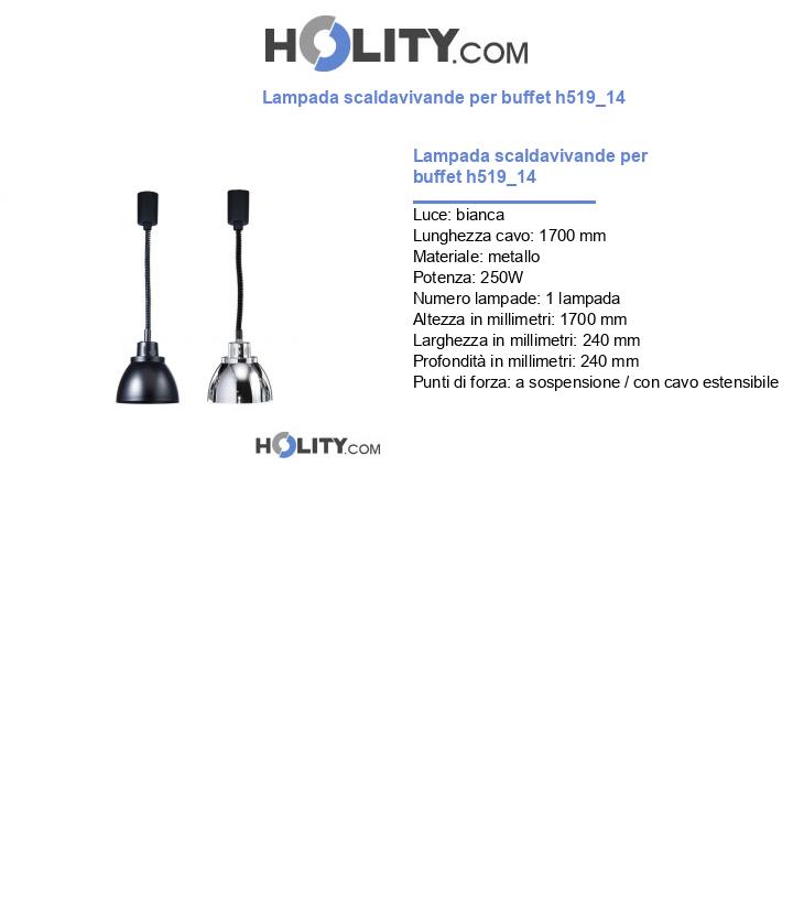 Lampada scaldavivande per buffet h519_14