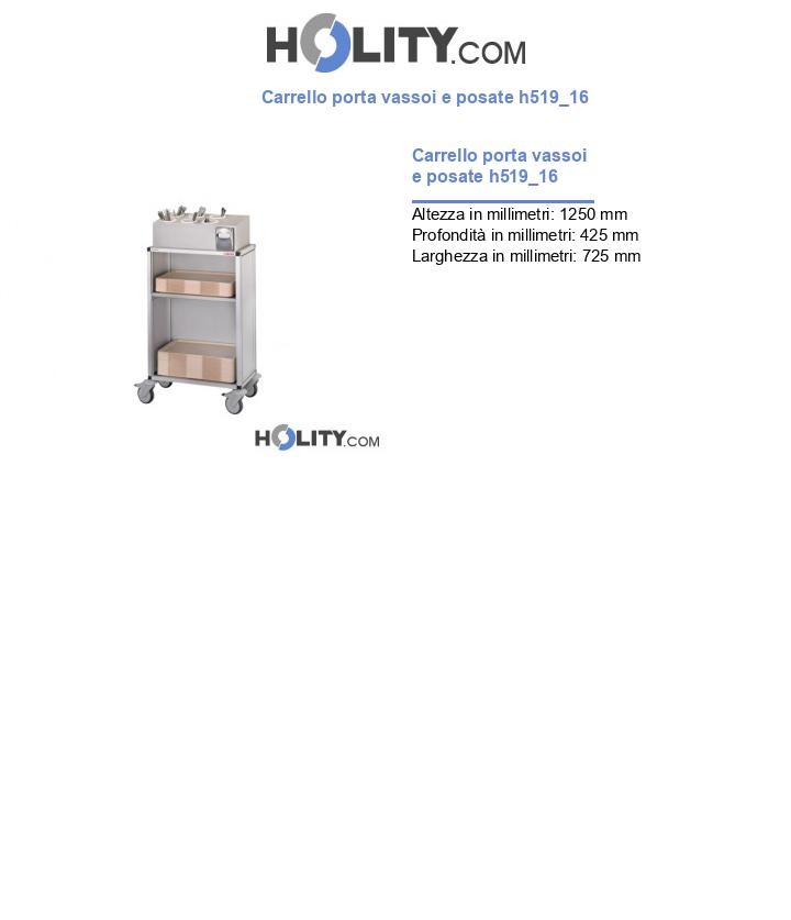 Carrello porta vassoi e posate h519_16