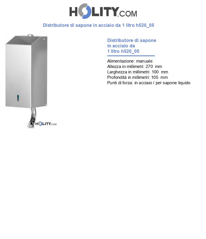 Distributore di sapone in acciaio da 1 litro h520_05