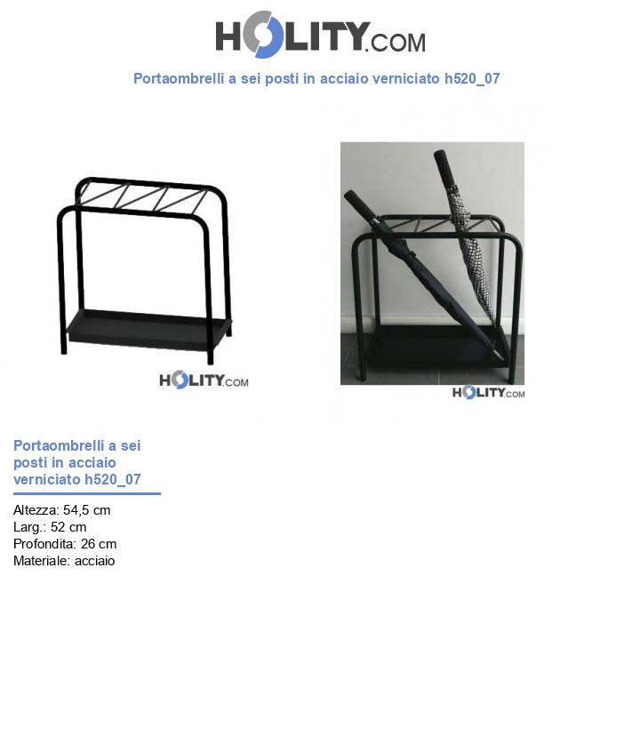 Portaombrelli a sei posti in acciaio verniciato h520_07