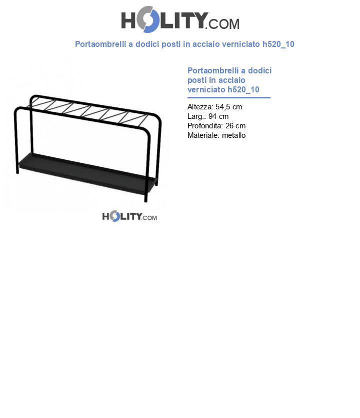 Portaombrelli a dodici posti in acciaio verniciato h520_10