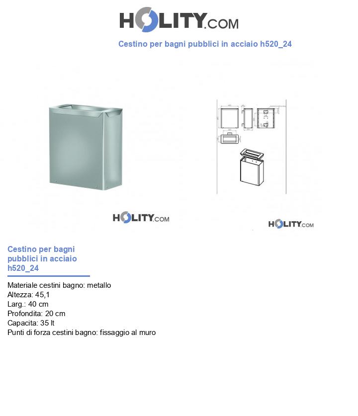 Cestino per bagni pubblici in acciaio h520_24