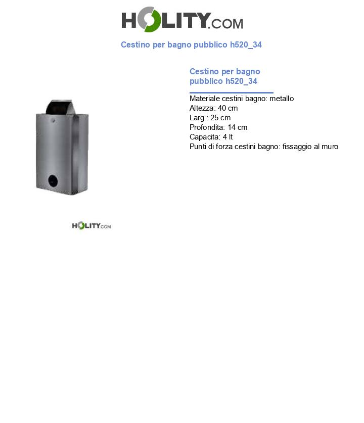 Cestino per bagno pubblico h520_34