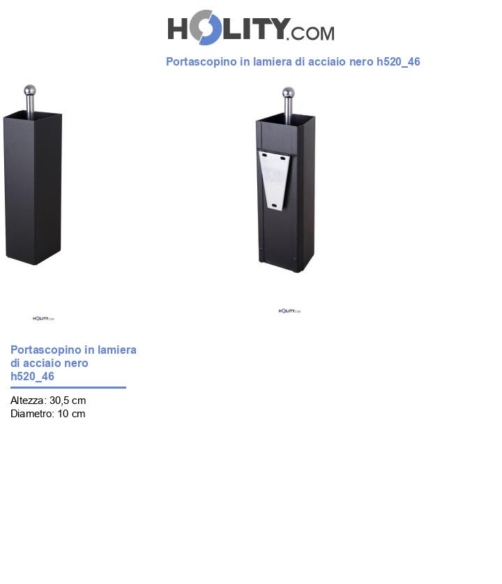 Portascopino in lamiera di acciaio nero h520_46