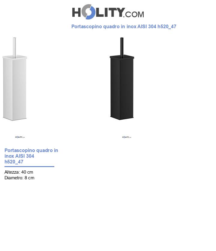 Portascopino quadro in inox AISI 304 h520_47