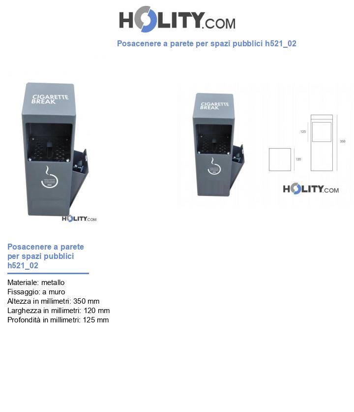 Posacenere a parete per spazi pubblici h521_02
