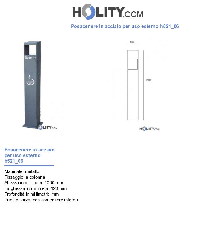Posacenere in acciaio per uso esterno h521_06