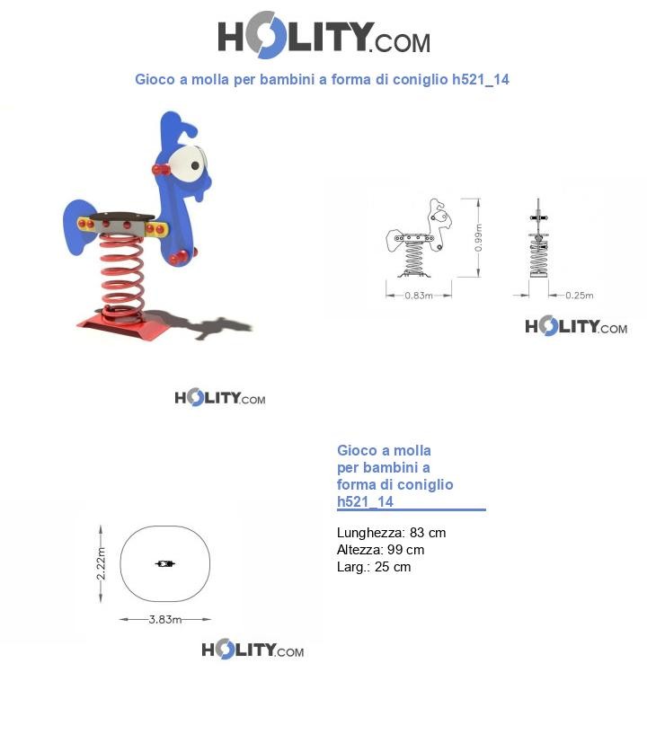 Gioco a molla per bambini a forma di coniglio h521_14