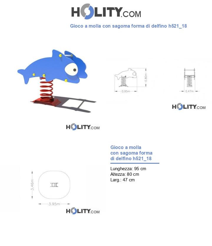 Gioco a molla con sagoma forma di delfino h521_18