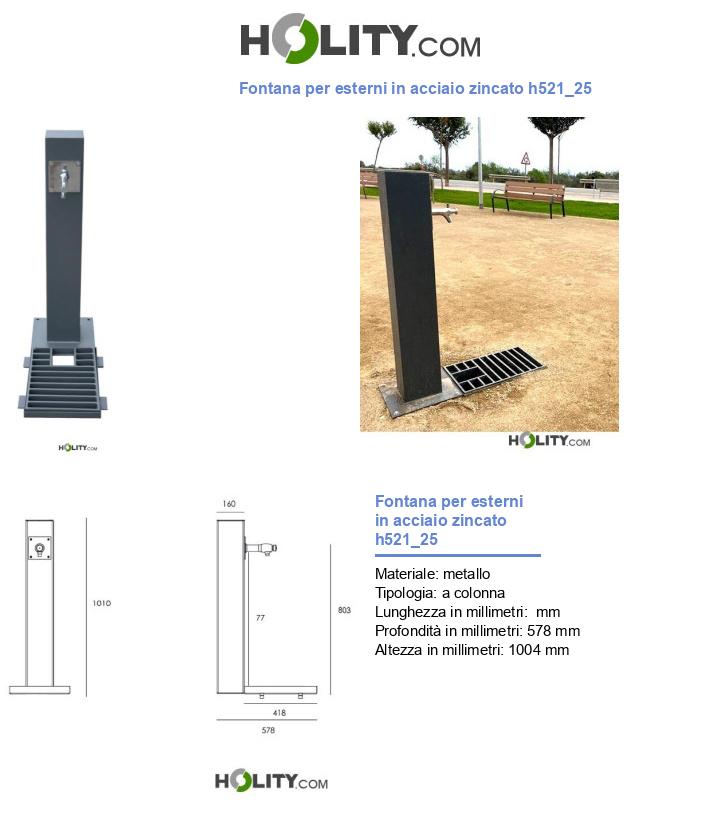 Fontana per esterni in acciaio zincato h521_25