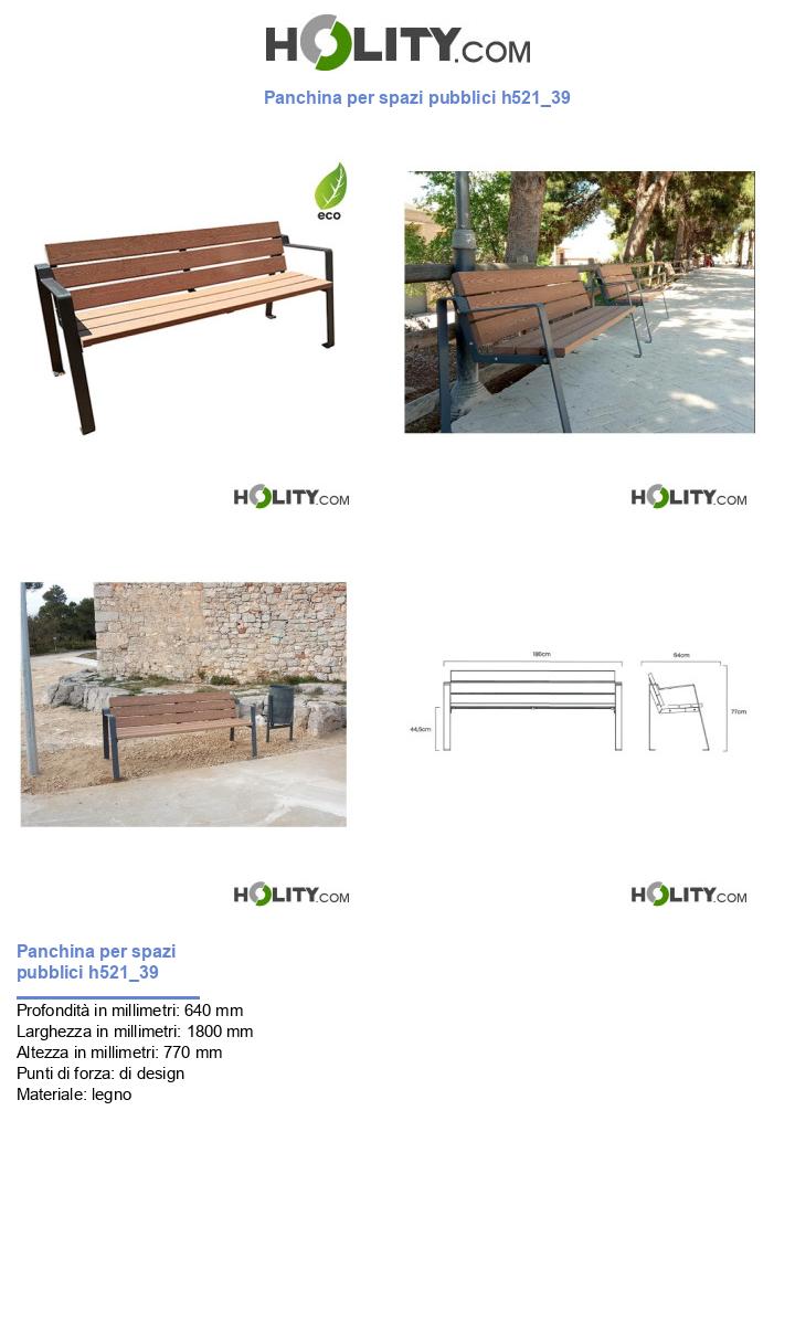 Panchina per spazi pubblici h521_39