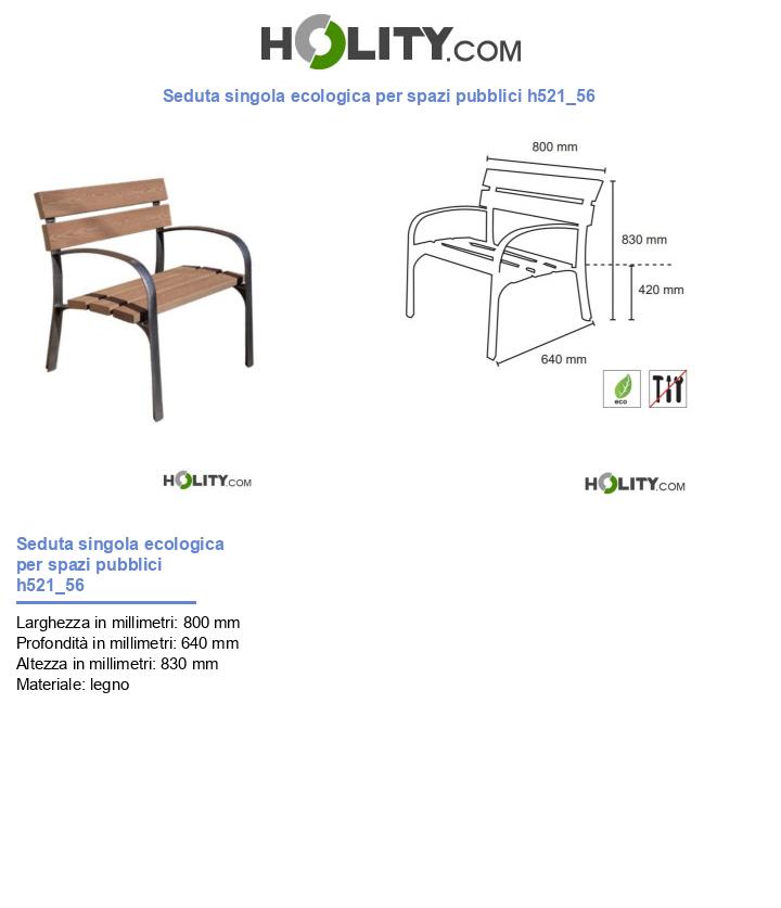 Seduta singola ecologica per spazi pubblici h521_56