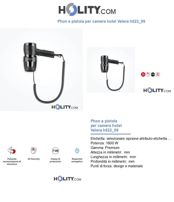 Phon a pistola per camera hotel Valera h522_09