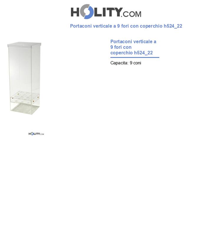 Portaconi verticale a 9 fori con coperchio h524_22