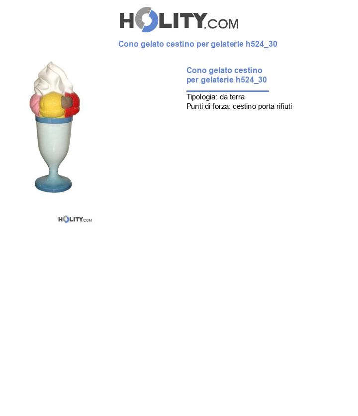 Cono gelato cestino per gelaterie h524_30
