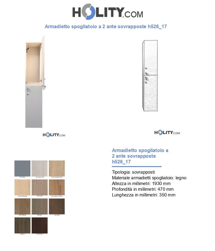 Armadietto spogliatoio a 2 ante sovrapposte h526_17