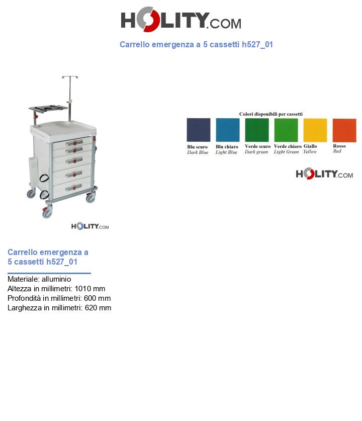 Carrello emergenza a 5 cassetti h527_01