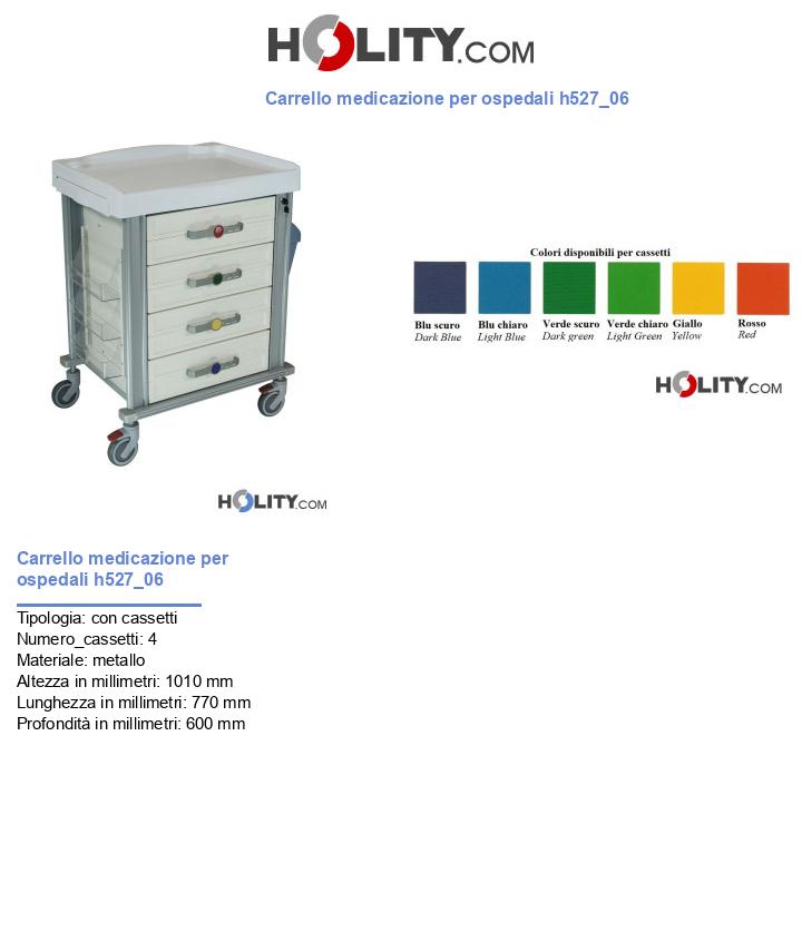 Carrello medicazione per ospedali h527_06