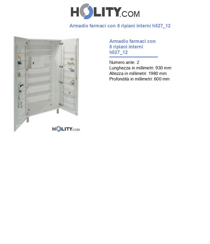 Armadio farmaci con 8 ripiani interni h527_12