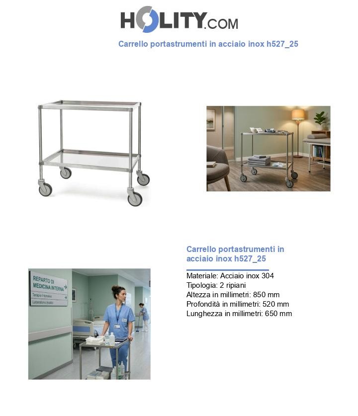 Carrello portastrumenti in acciaio inox h527_25