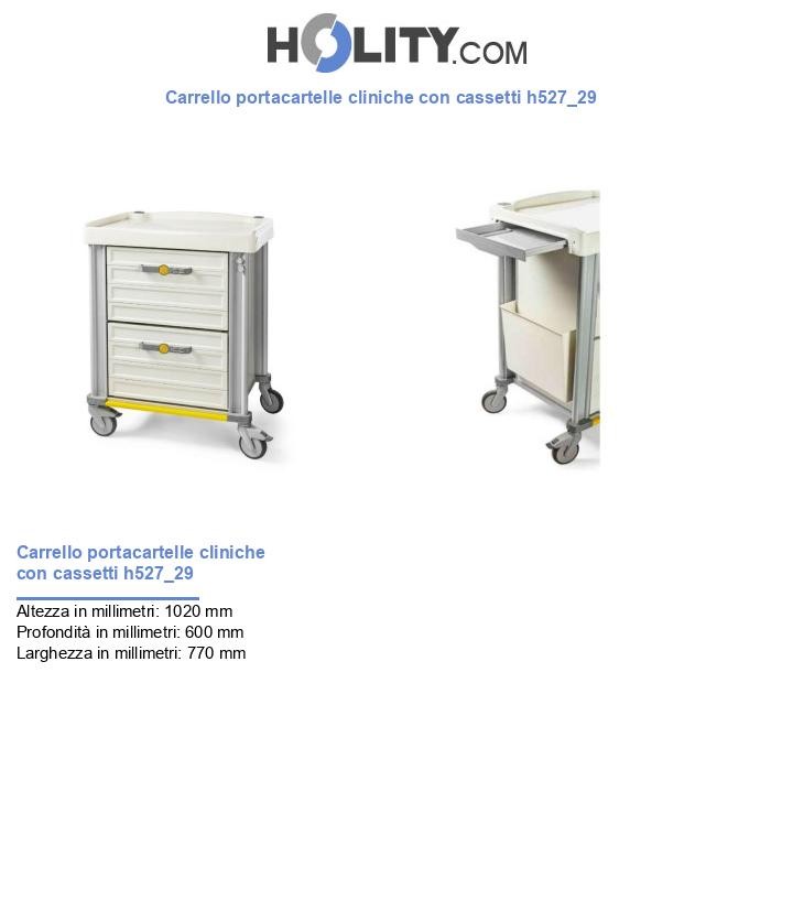 Carrello portacartelle cliniche con cassetti h527_29