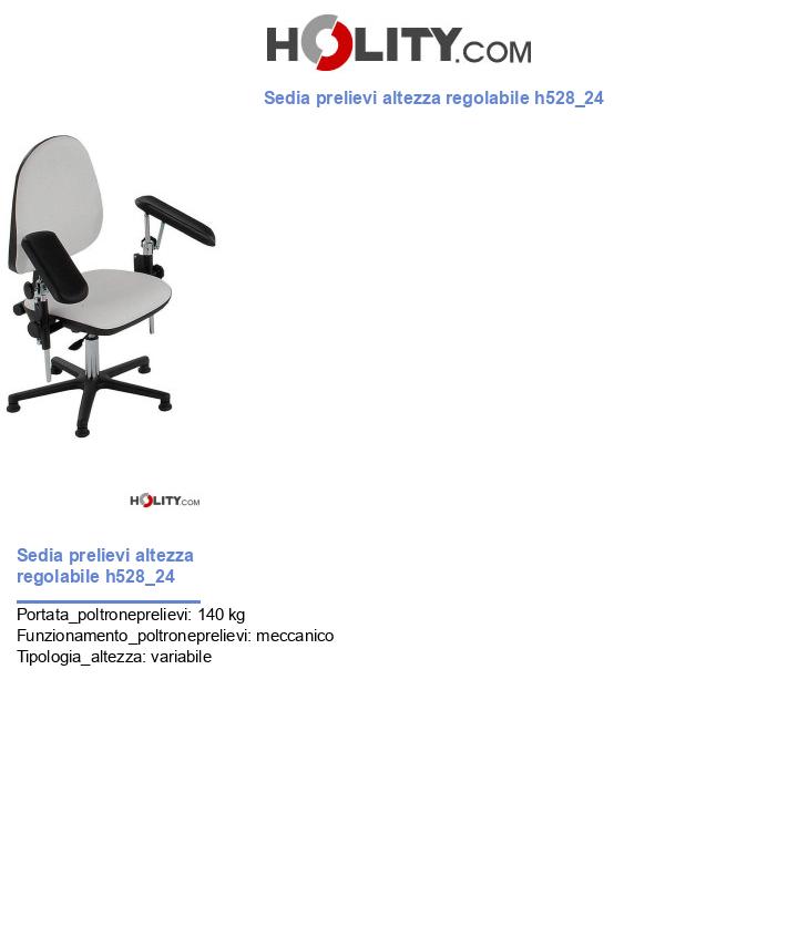 Sedia prelievi altezza regolabile h528_24