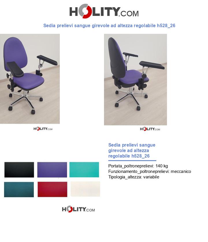 Sedia prelievi sangue girevole ad altezza regolabile h528_26