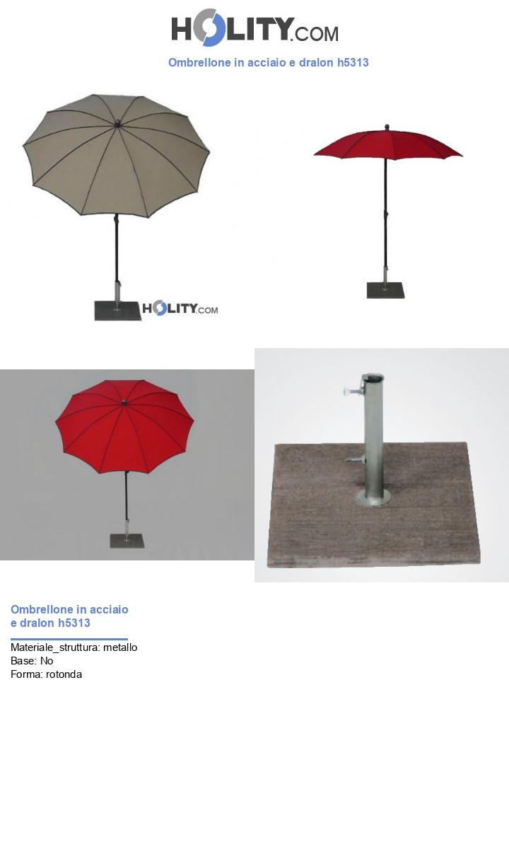 Ombrellone in acciaio e dralon h5313