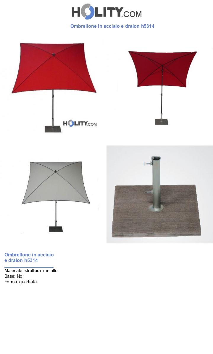 Ombrellone in acciaio e dralon h5314