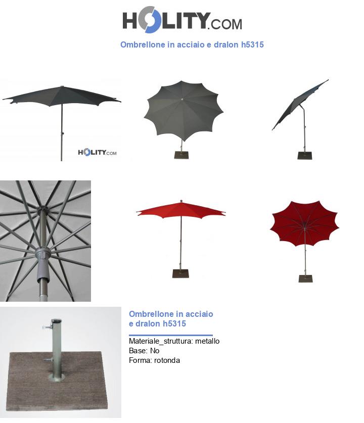 Ombrellone in acciaio e dralon h5315