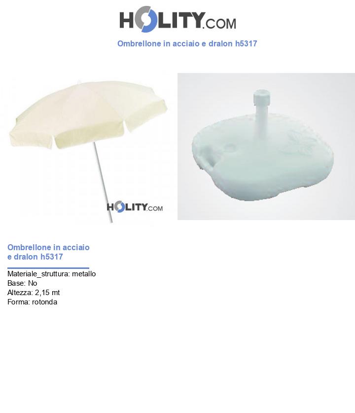 Ombrellone in acciaio e dralon h5317