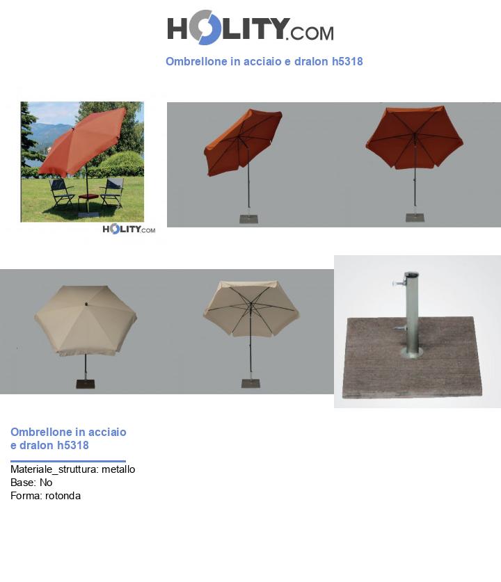 Ombrellone in acciaio e dralon h5318