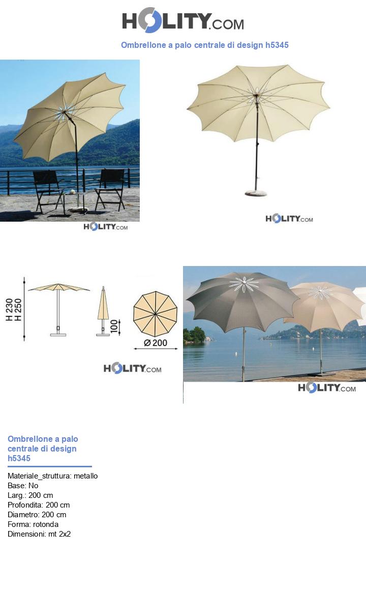 Ombrellone a palo centrale di design h5345