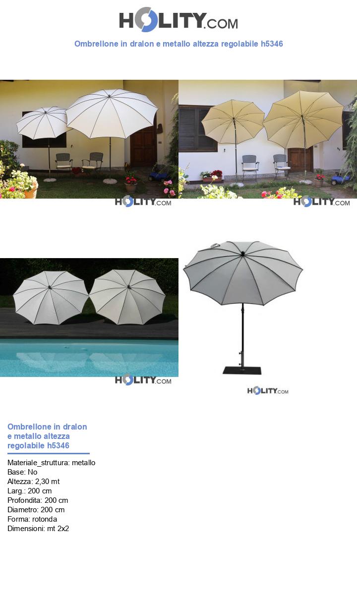 Ombrellone in dralon e metallo altezza regolabile h5346