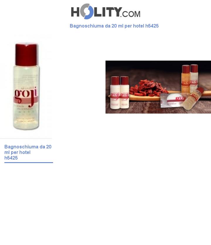 Bagnoschiuma da 20 ml per hotel h5425