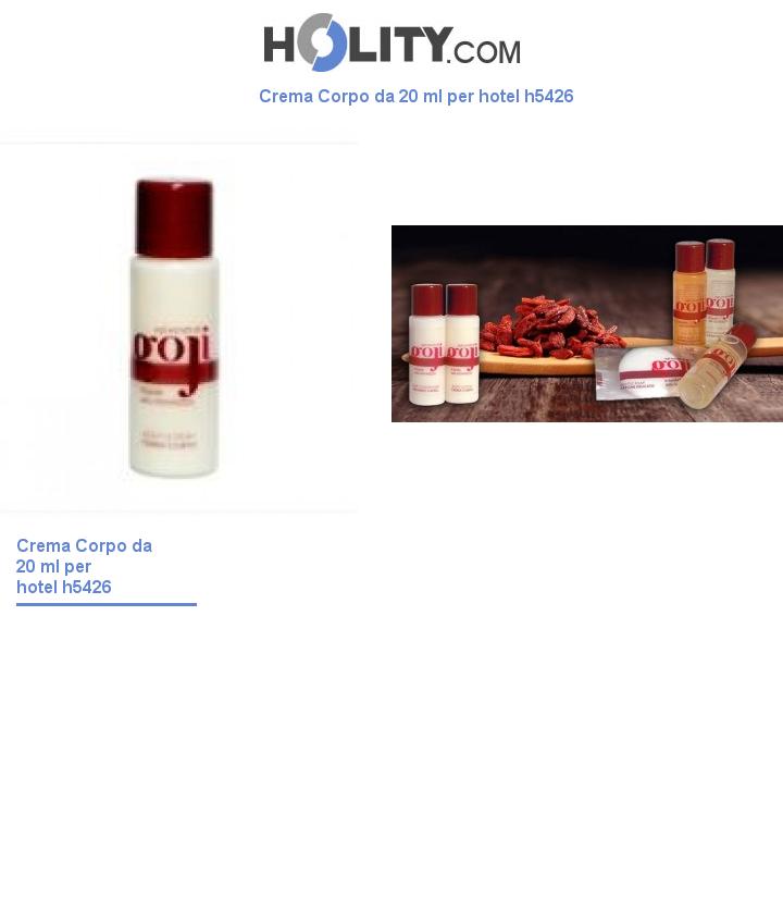 Crema Corpo da 20 ml per hotel h5426