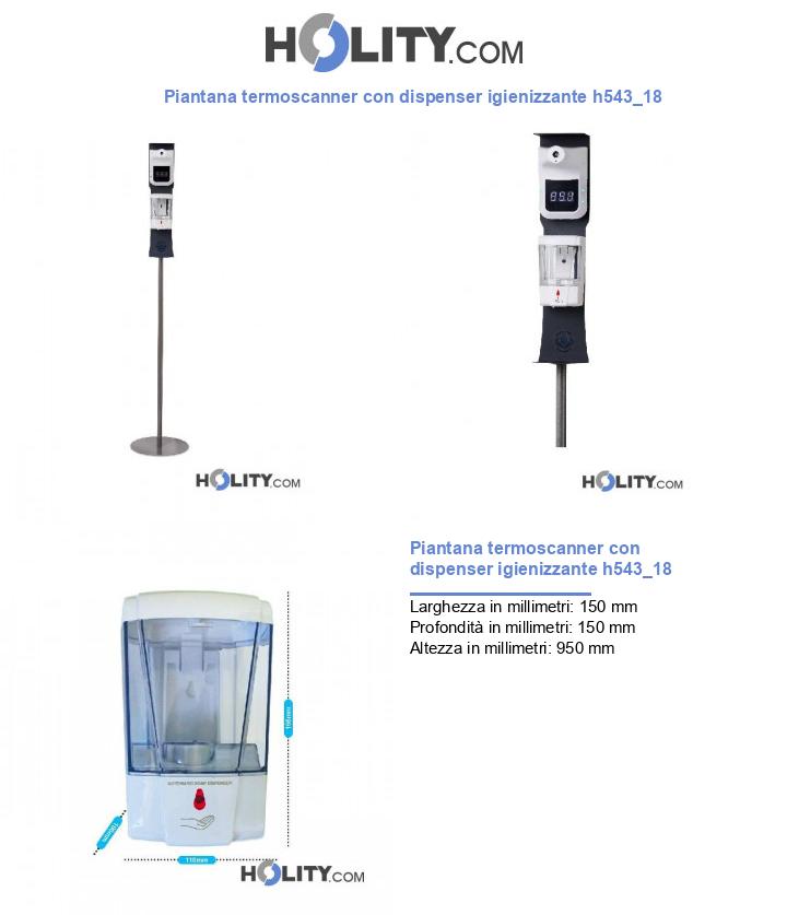 Piantana termoscanner con dispenser igienizzante h543_18